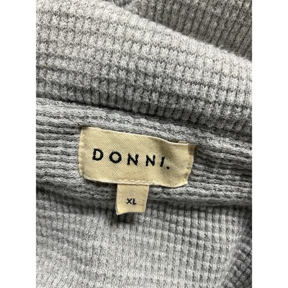 Donni 'Thermal' Grey Long Sleeve Button Down Blouse Top Size XL - Picture 4 of 5